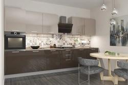 Gray brown kitchen design