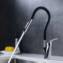 Kitchen faucet with flexible hose photo