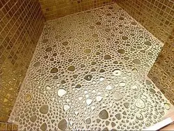 Mosaic on the bathroom floor photo