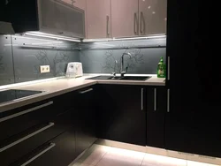 Black base in the kitchen interior
