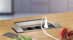 Built-in sockets for the kitchen in the countertop photo