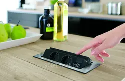 Built-in sockets for the kitchen in the countertop photo