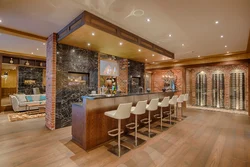 Living room design with bar