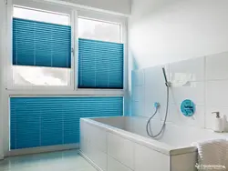 Roller blinds in the bathroom photo