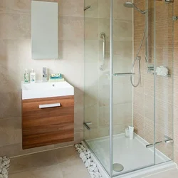 Photo of shower enclosures in the bathroom with a tray