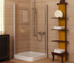 Photo of shower enclosures in the bathroom with a tray