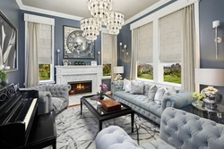 Piano in modern living room interior
