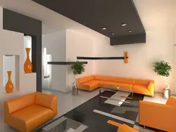 Қоңыр қызғылт сары қонақ бөлмесінің интерьері