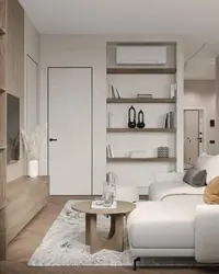 Müasir Qonaq Otağı Açıq Rəngli Dizayn TV Ilə