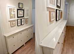 Narrow chest of drawers in the hallway design