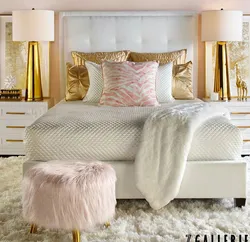 Gold bedroom interior