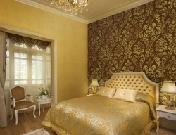 Gold bedroom interior