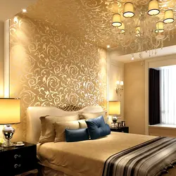 Gold bedroom interior