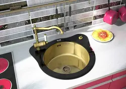 Дизайн кухни с круглыми мойками