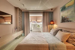 Bedroom Interior With One Window And Door