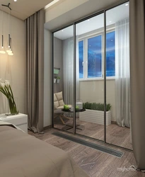 Bedroom Interior With One Window And Door