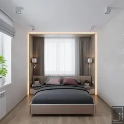 Large bedroom interior with one window
