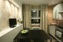 Kitchen design with TV 8 sq m