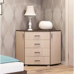 Corner chest of drawers design for bedroom