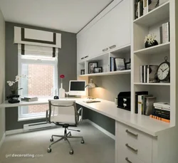 Table by the window in the bedroom photo design