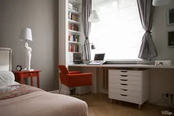 Table by the window in the bedroom photo design