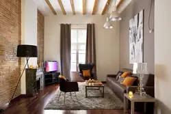 Qonaq otağının interyeri 18 kv m loft üslubunda