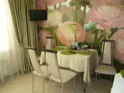 Kitchen design with large flowers