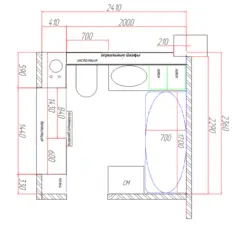 Bathroom interior dimensions