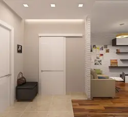 Interior of the hallway and kitchen in the same style