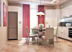 Interior of the hallway and kitchen in the same style