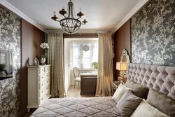 Classic living room style with wallpaper photo