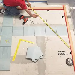How to lay tiles on the bathroom floor photo