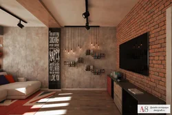 Living room loft design 18 sq.m.