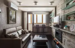Yashash xonasi loft dizayni 18 kv.m.