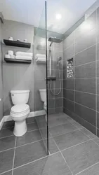 Bathroom design with gray shower