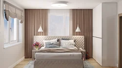 Bedroom design 14 square meters with two windows