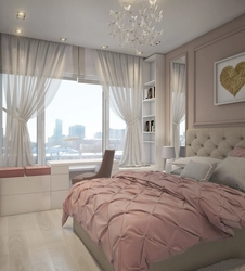 Bedroom design 14 square meters with two windows