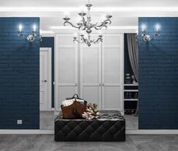 Hallway interior white and blue