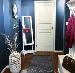 Hallway interior white and blue