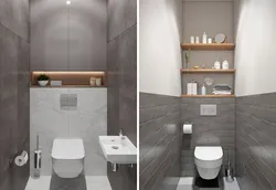 Gray design of a toilet in an apartment