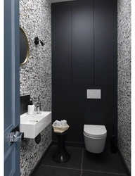 Gray design of a toilet in an apartment