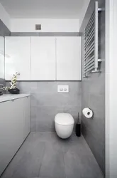 Gray design of a toilet in an apartment