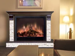 Electric fireplaces in the apartment for TV photo