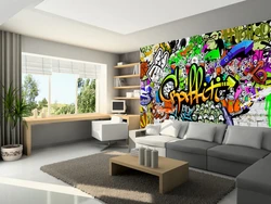 Graffiti In The Living Room Interior