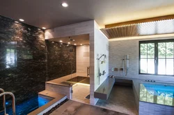 Bath and sauna in the house photo