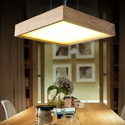 Wooden lamps for kitchen photo