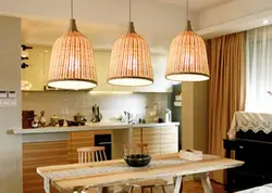Деревянные светильники для кухни фото