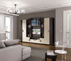 Living room milky oak wenge in the interior