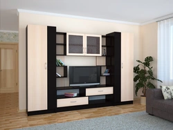 Living room milky oak wenge in the interior