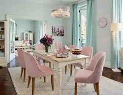 Dusty rose color in the kitchen interior